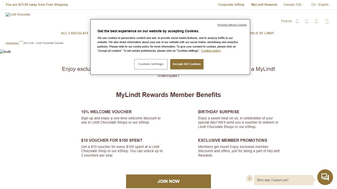 MyLindt Rewards Membership program Lindt Chocolate Canada