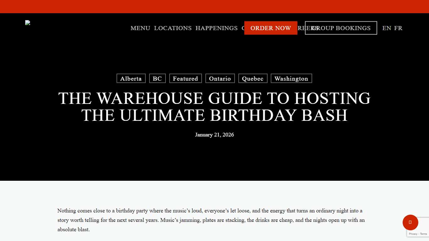 The Warehouse Guide to Hosting the Ultimate Birthday Bash - WAREHOUSE GROUP